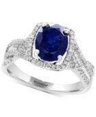 Effy Sapphire (1-9/10 Ct. T.w.) & Diamond (3/8 Ct. T.w.) Ring In 14k White Gold