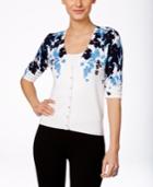 Inc International Concepts Floral-print Cardigan, Only At Macy's