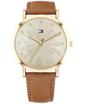 Tommy Hilfiger Women's Brown Leather Strap Watch 36mm