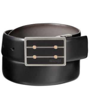 Kenneth Cole Reaction Matte Black Plaque Reversible Belt