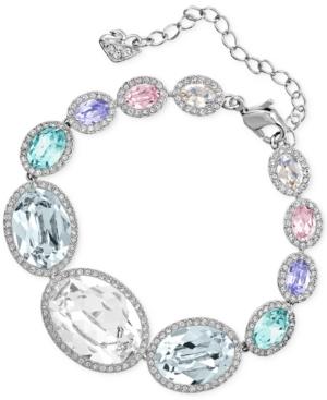 Swarovski Rhodium-tone Colorful Crystal Bracelet