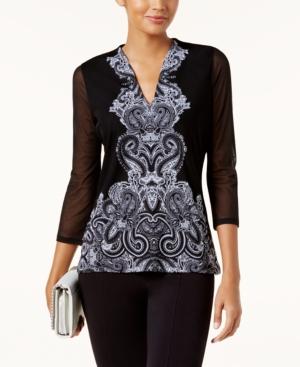 Inc International Concepts Printed Illusion Top, Created For Macy's