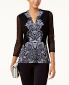 Inc International Concepts Printed Illusion Top, Created For Macy's