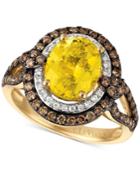 Le Vian Chocolatier Yellow Beryl (1-3/4 Ct. T.w.) And Diamond (3/4 Ct. T.w.) Ring In 14k Gold