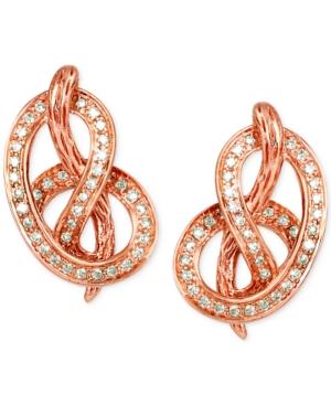 Le Vian Vanilla Diamond Knot Stud Earrings (1/3 Ct. T.w.) In 14k Rose Gold