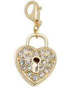 Thalia Sodi Gold-tone Pave Heart Lock Clip-on Charm, Only At Macy's
