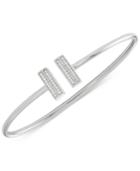 Wrapped Diamond Bar Bangle Bracelet (1/6 Ct. T.w.) In Sterling Silver