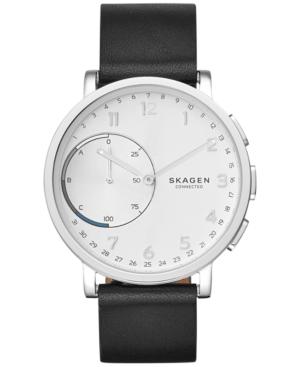 Skagen Unisex Hagen Black Leather Hybrid Smart Watch 42mm Skt1101
