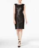 Calvin Klein Faux-leather Panel Sheath Dress