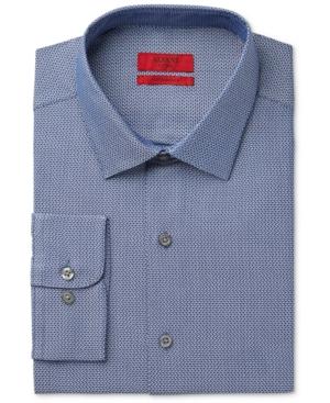 Alfani Red Men's Fitted Blue Pebbled Dress Shirt, Only At Macy's