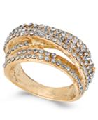 Inc International Concepts Gold-tone Pave Swirl Multi-row Ring, Created For Macy's
