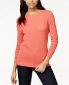Maison Jules Three-quarter-sleeve Pullover Sweater, Only At Macy's