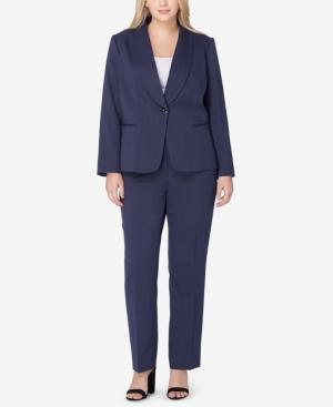 Tahari Asl Plus Size Shawl-collar Pantsuit