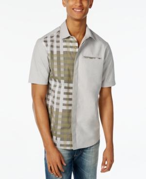 Sean John Men's Spliced Woven Shirt