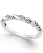 Diamond Twisted Band (1/8 Ct. T.w.) In 14k White Gold