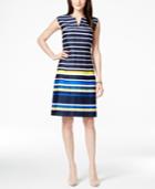 Tommy Hilfiger Multi-stripe Cap-sleeve Dress, Only At Macys.com