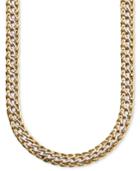 14k Gold Over Sterling Silver And Sterling Silver Necklace, Mesh