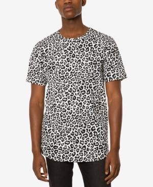 Jaywalker Men's Leopard-print Curved-hem T-shirt