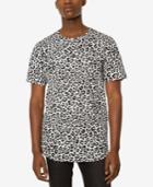 Jaywalker Men's Leopard-print Curved-hem T-shirt