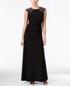 Vince Camuto Embellished Cap-sleeve Gown
