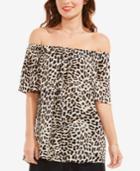Vince Camuto Leopard Song Off-the-shoulder Top