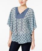Style & Co Printed Dolman-sleeve Top, Only At Macy's