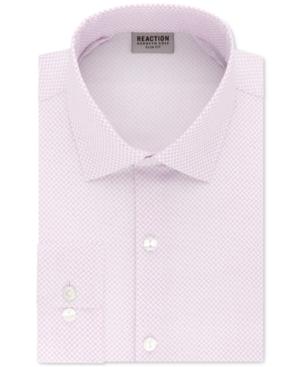 Kenneth Cole Reaction Men's Slim-fit Techni-cole Performance Flex Collar Lilac Print Dress Shirt