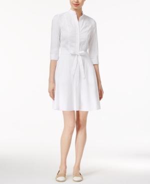 Armani Exchange Eyelet-trim Belted Shirtdress