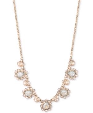 Marchesa Gold-tone Stone & Crystal Collar Necklace