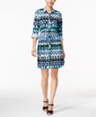 Ny Collection Petite Printed Shirtdress