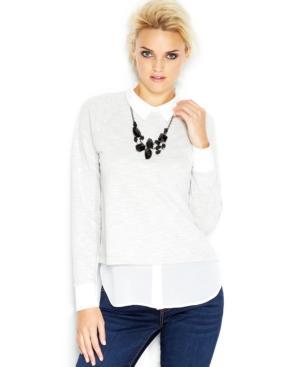 Made Fashion Week For Impulse Point-collar Layered-look Blouse