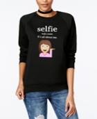 Freeze 24-7 Juniors' Selfie Emoji Graphic Sweatshirt