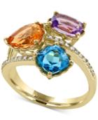 Effy Multi-gemstone (3-1/2 Ct. T.w.) And Diamond (1/8 Ct. T.w.) Ring In 14k Gold