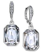 Givenchy Silver-tone Square Crystal Drop Earrings