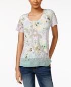 Jm Collection Printed Short-sleeve Top, Only At Macy's