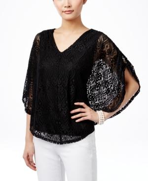 Style & Co. V-neck Lace Poncho, Only At Macy's