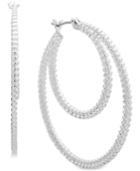 Nine West Textured 1-2/3 Double Hoop Earrings