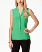 Tahari Asl Sleeveless Tie-neck Top