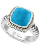Turquesa By Effy Manufactured Turquoise Statement Ring (4-3/8 Ct. T.w.) In Sterling Silver And 18k Gold