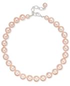 Charter Club Silver-tone Imitation Pink Pearl Collar Necklace, Created For Macy's