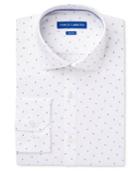 Vince Camuto Men's Slim-fit Comfort Stretch Blue Paisley Print Dress Shirt