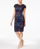 Betsey Johnson Printed Lace Sheath Dress