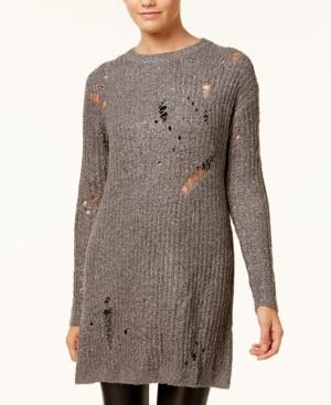 Planet Gold Juniors' Ripped Sweater Tunic