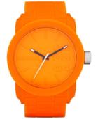 Diesel Men's Double Down Matte Orange Silicone Strap Watch 46mm Dz1534
