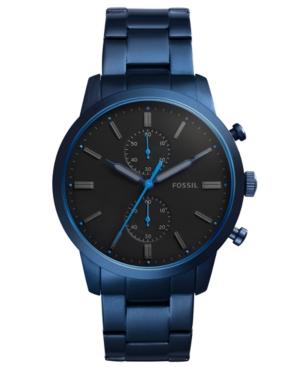 Fossil Men's Chronograph Townsman Blue Stainless Steel Bracelet Watch 44mm