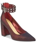 Marc Fisher Dalanna Ankle-strap Block-heel Pumps Women's Shoes