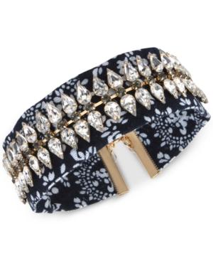 M. Haskell For Inc International Concepts Gold-tone Crystal Print Design Choker Necklace, Created For Macy's