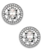 Eliot Danori Silver-tone Crystal Round Stud Earrings