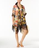 Steve Madden Mixed Floral Butterfly Fringe Cover-up