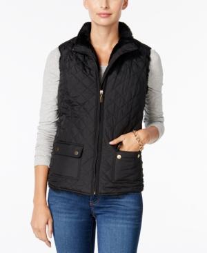 Charter Club Faux-fur-lined Puffer Vest, Only At Macy's